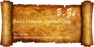 Bazilidesz Zsadány névjegykártya
